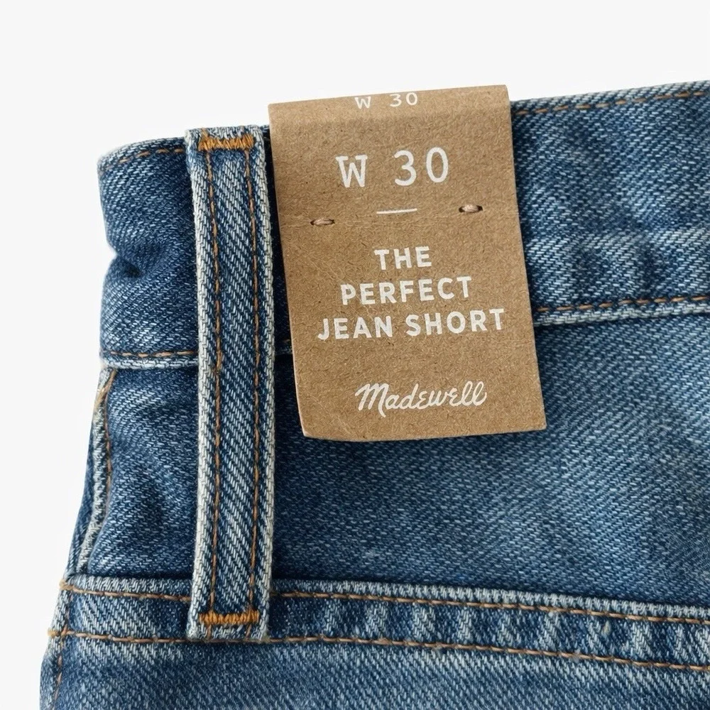 Madewell The Perfect Jean Short High Rise Mom Fit Denim NWT Size 30